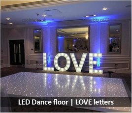 Rockliffe Hall | LED LOVE letters | Starlight Dance floor | Darlington