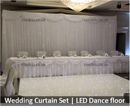 Ramside Hall Hotel | Wedding Curtain Backdrop | LED Wedding Dance floor Packages | Durham